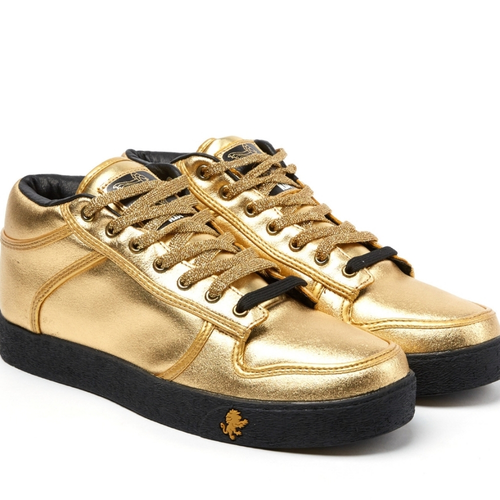 Spectro Mens Gold Metallic Sneaker Mid Top Size 8.5
